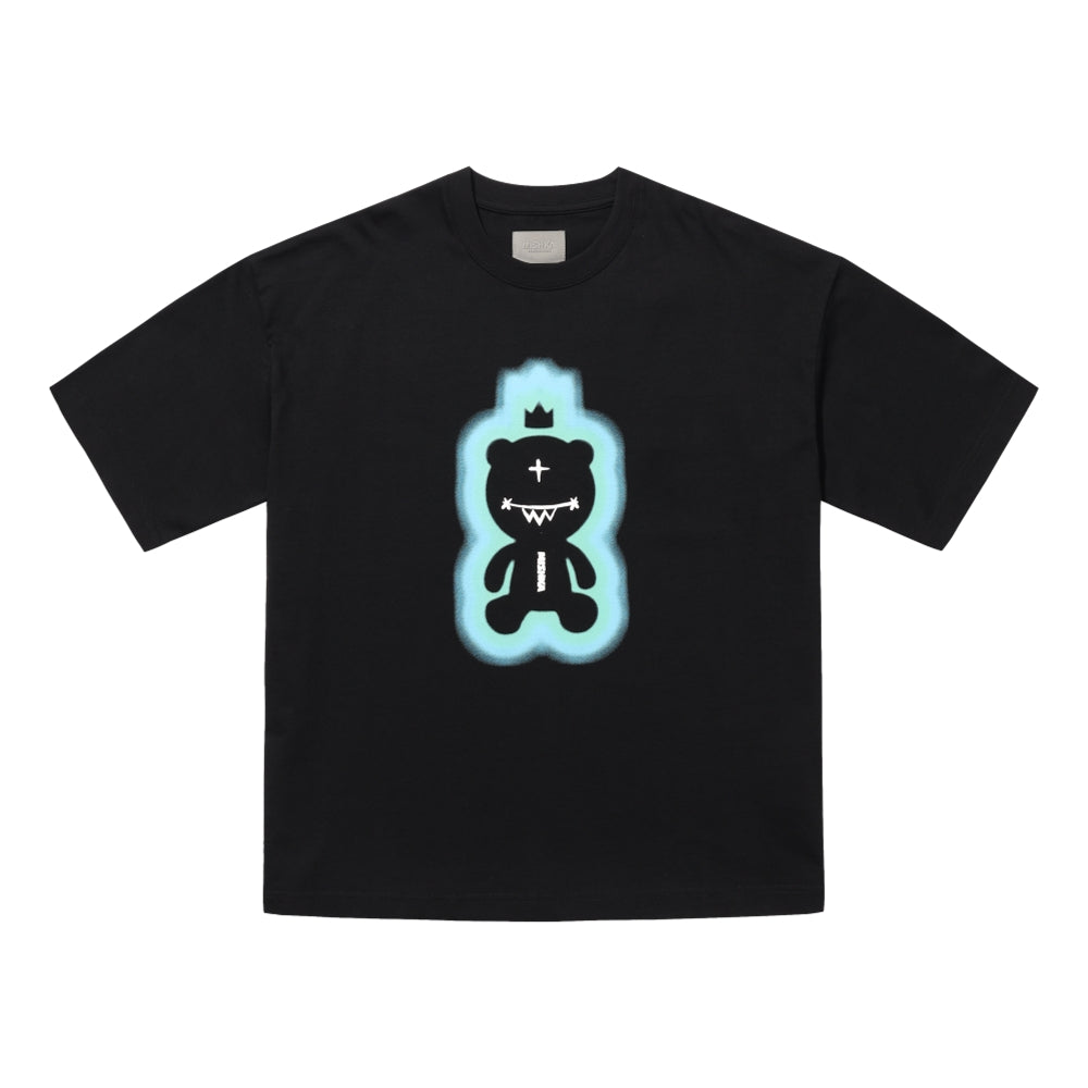 MISHKA W BEAR PRINTED T-SHIRT-BLACK