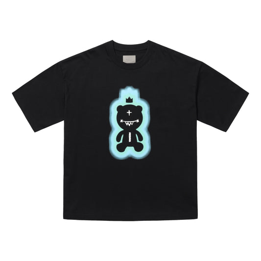 MISHKA W BEAR PRINTED T-SHIRT-BLACK