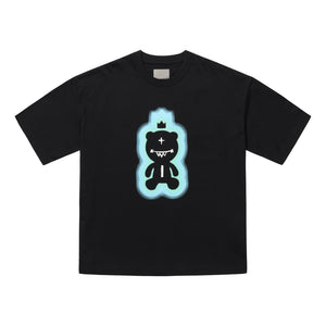MISHKA W BEAR PRINTED T-SHIRT-BLACK