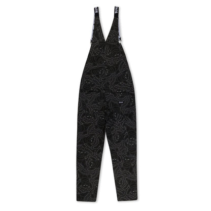 RIPNDIP BIG PUSSY ENERGY COTTON TWILL OVERALLS-BLACK