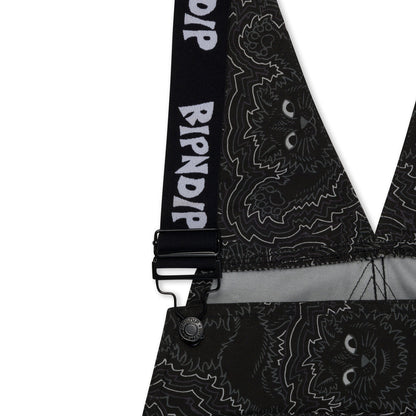 RIPNDIP BIG PUSSY ENERGY COTTON TWILL OVERALLS-BLACK