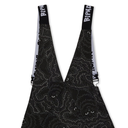 RIPNDIP BIG PUSSY ENERGY COTTON TWILL OVERALLS-BLACK