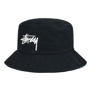 STUSSY BIG STOCK BUCKET HAT-BLACK