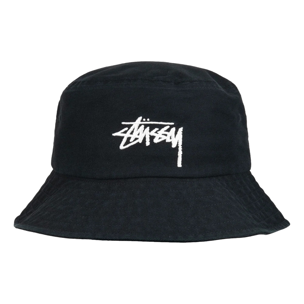 STUSSY BIG STOCK BUCKET HAT-BLACK