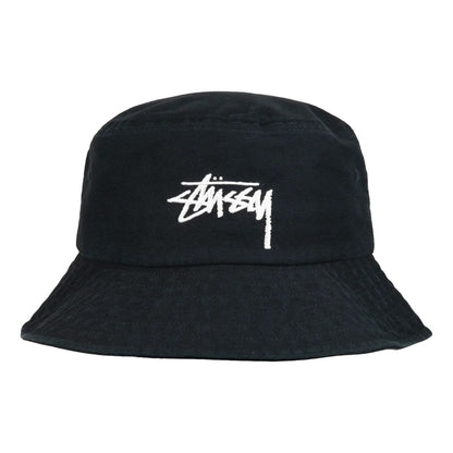 STUSSY BIG STOCK BUCKET HAT-BLACK