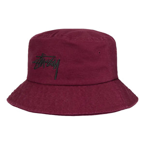 STUSSY BIG STOCK BUCKET HAT-BURGUNDY