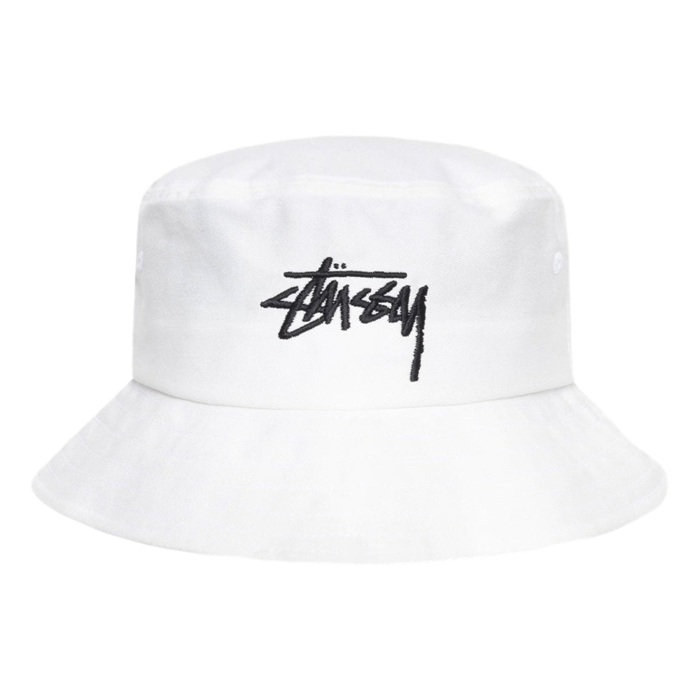 STUSSY BIG STOCK BUCKET HAT-WHITE
