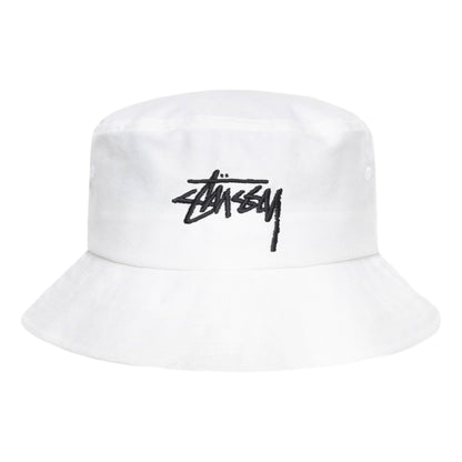 STUSSY BIG STOCK BUCKET HAT-WHITE