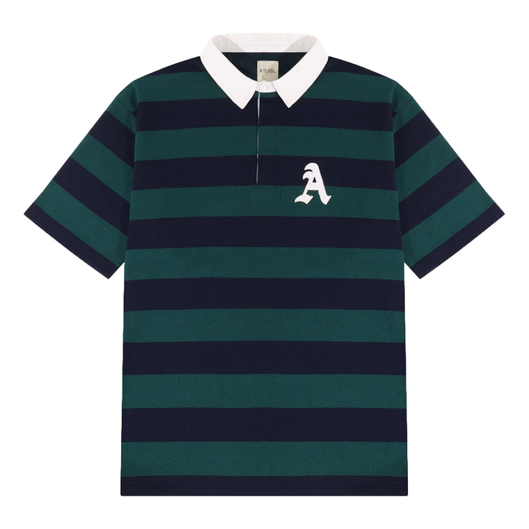 A[S]USL BORDER POLO SHIRT-GREEN STRIPES