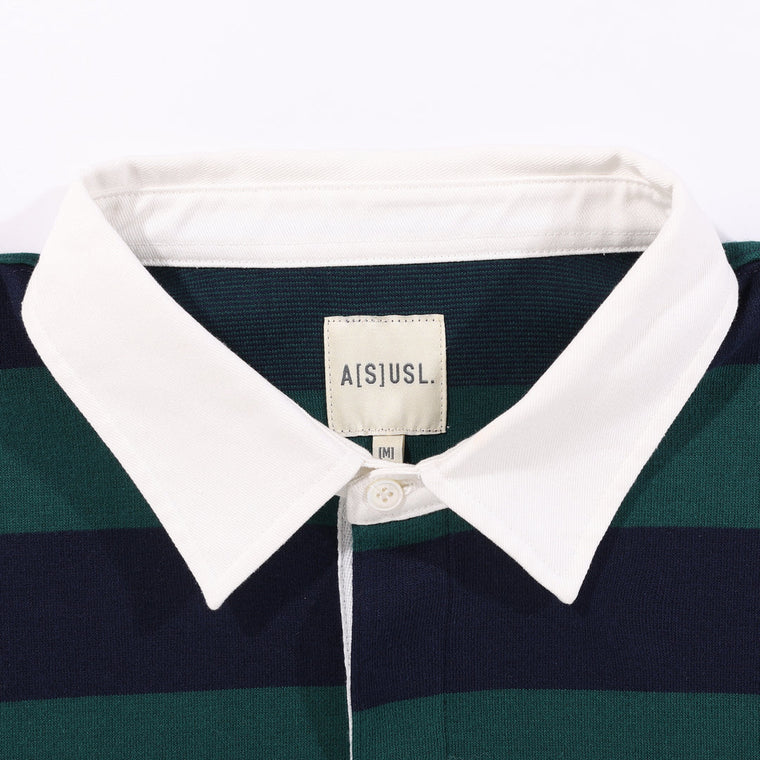 A[S]USL BORDER POLO SHIRT-GREEN STRIPES