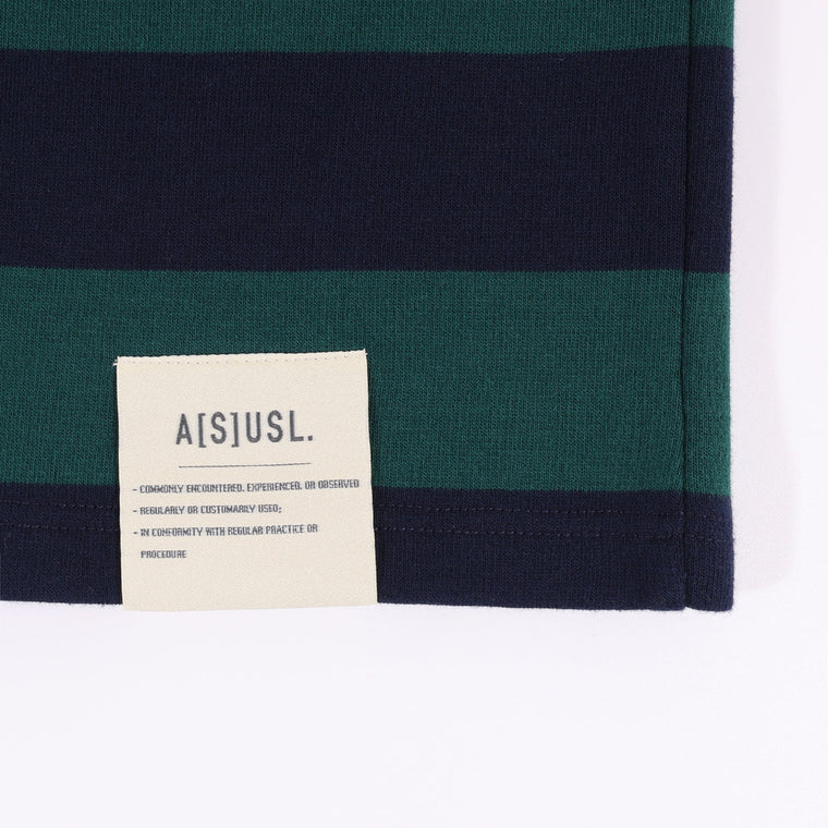 A[S]USL BORDER POLO SHIRT-GREEN STRIPES