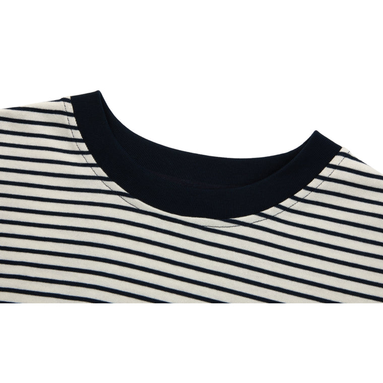 NEUTRAL SOCIETY BORDER TEE-WHITE STRIPES