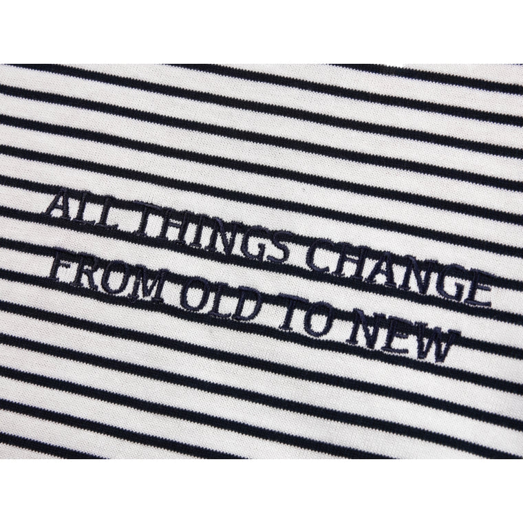 NEUTRAL SOCIETY BORDER TEE-WHITE STRIPES