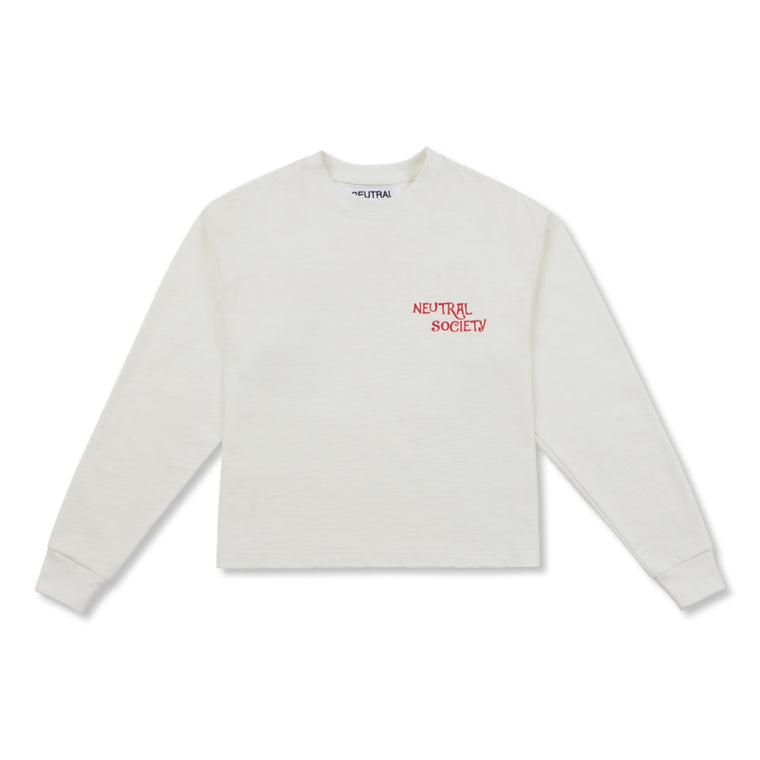 NEUTRAL SOCIETY BOREDOM LS TEE-WHITE