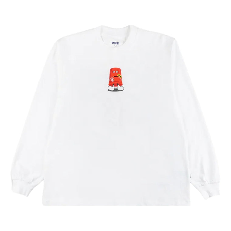 SCENE BY ICE FIRE BOX SET - RED A BUCKET LONG TEE-WHITE