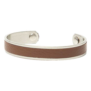 HOBO BRASS BRACELET REGULAR WITH SHRINK LEATHER-BROWN
