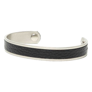 HOBO BRASS BRACELET REGULAR WITH SHRINK LEATHER-BLACK