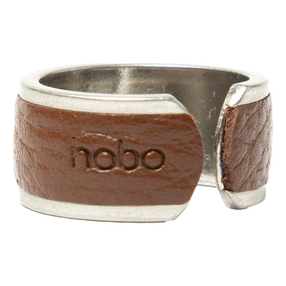 HOBO BRASS RING WITH SHRINK LEATHER-BROWN