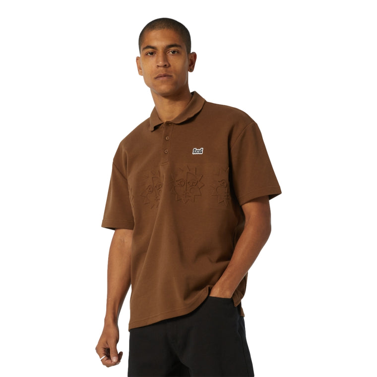 HUF BRIGHTER DAYS S/S POLO-BROWN