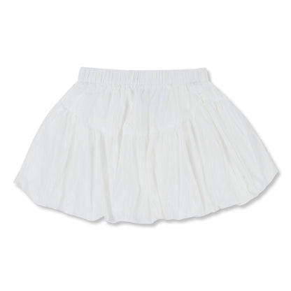 NEUTRAL SOCIETY BUBBLE MINI SKIRT-WHITE