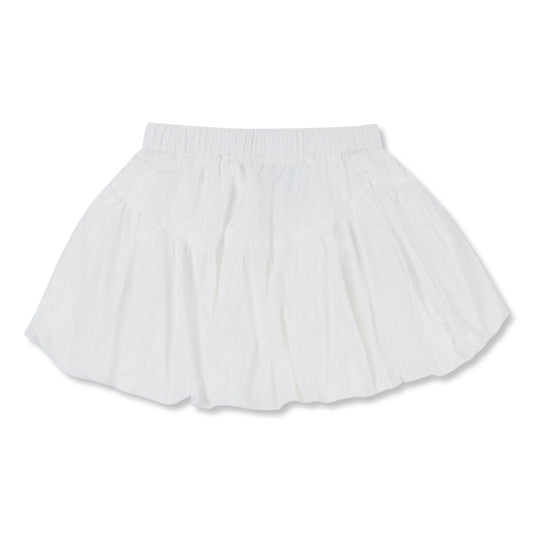 NEUTRAL SOCIETY BUBBLE MINI SKIRT-WHITE