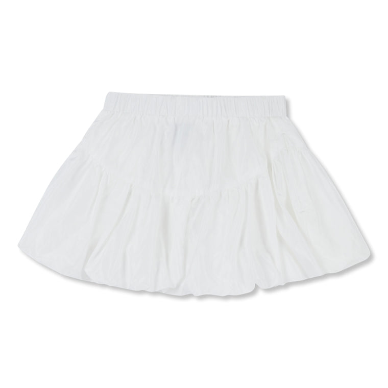 NEUTRAL SOCIETY BUBBLE MINI SKIRT-WHITE