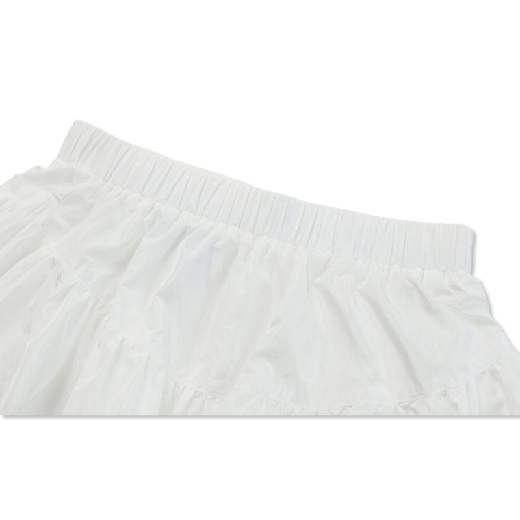 NEUTRAL SOCIETY BUBBLE MINI SKIRT-WHITE