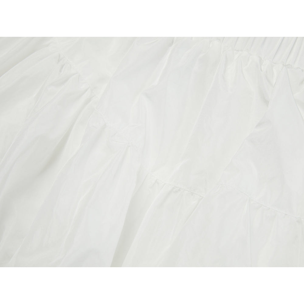 NEUTRAL SOCIETY BUBBLE MINI SKIRT-WHITE