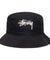 STUSSY BIG STOCK BUCKET  HAT-BLACK