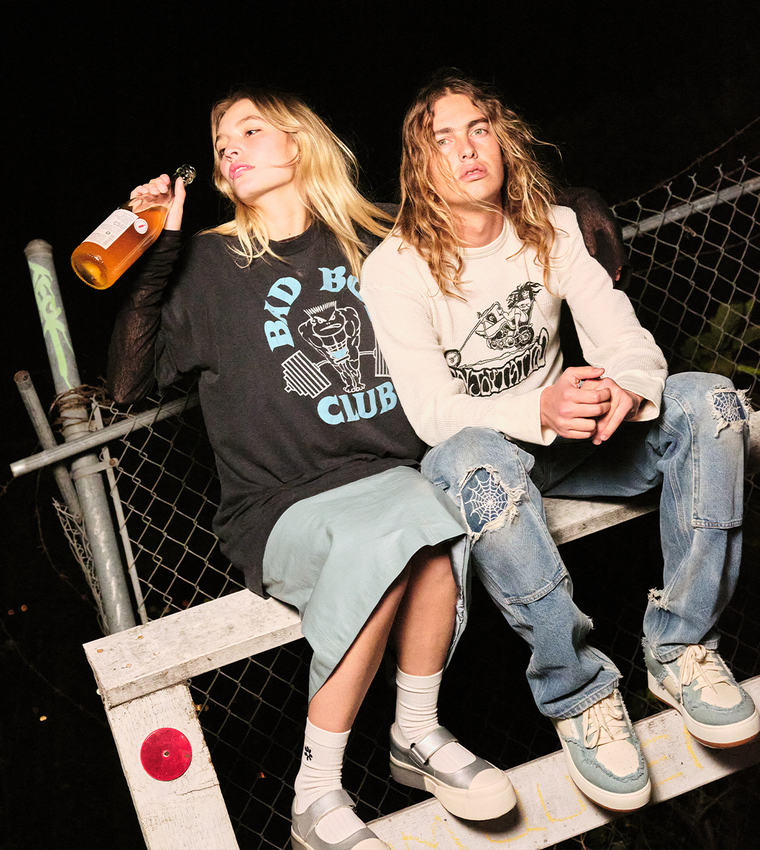 ARTICLE NO. BURGER LOW-TOP SKATE SNEAKERS-DENIM