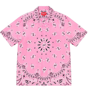 SUPREME BANDANA SILK SS SHIRT-PINK