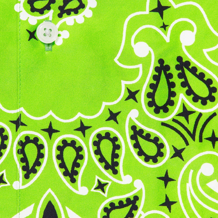 SUPREME BANDANA SILK SS SHIRT-GREEN