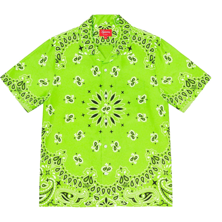 SUPREME BANDANA SILK SS SHIRT-GREEN