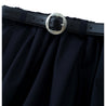 ESPRIT BELTED BUBBLE MIDI SKIRT-NAVY
