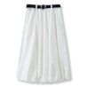 ESPRIT BELTED BUBBLE MIDI SKIRT-WHITE