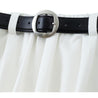 ESPRIT BELTED BUBBLE MIDI SKIRT-WHITE