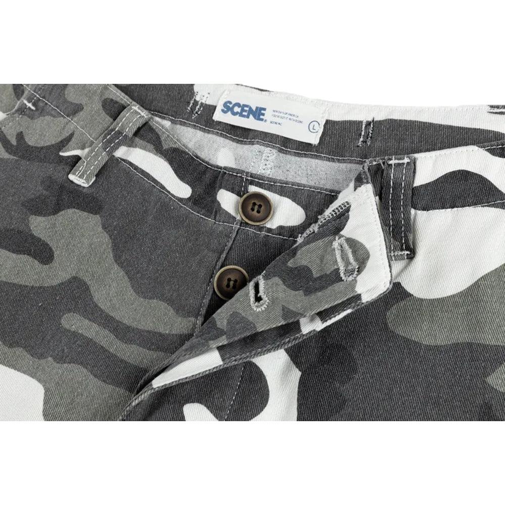 SCENE BY ICE FIRE CAMO PANTS -LIGHT GREY