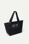 ESPRIT CANVAS COLOUR-EMBROIDERED TOTE BAG-BLACK