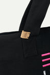 ESPRIT CANVAS COLOUR-EMBROIDERED TOTE BAG-BLACK