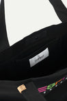 ESPRIT CANVAS COLOUR-EMBROIDERED TOTE BAG-BLACK