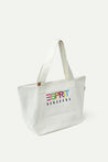 ESPRIT CANVAS COLOUR-EMBROIDERED TOTE BAG-ECRU