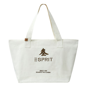 ESPRIT CANVAS EMBROIDERED TOTE BAG-ECRU