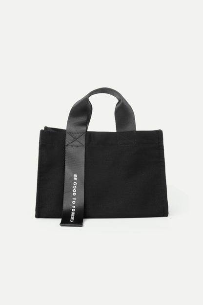 ESPRIT CANVAS MINI TOTE BAG-BLACK