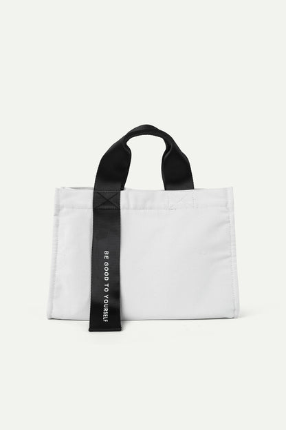 ESPRIT CANVAS MINI TOTE BAG-WHITE