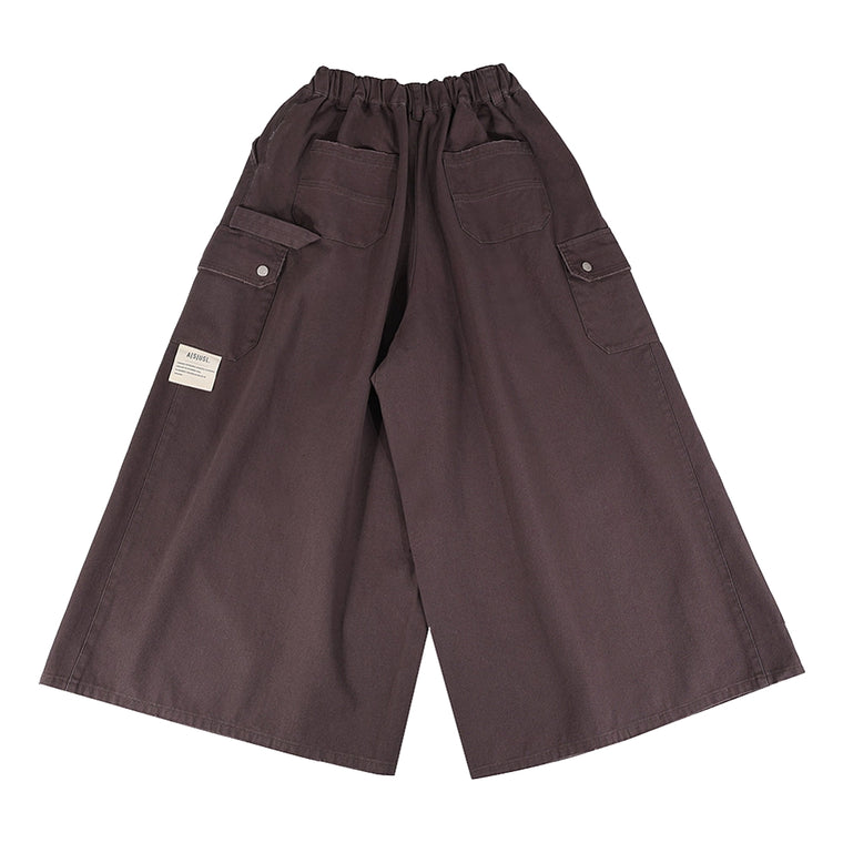 A[S]USL CANVAS MULTI POCKETS WIDE PANTS-CHARCOAL