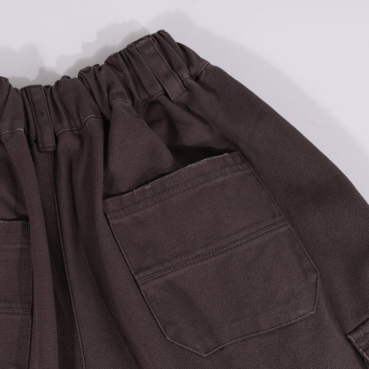 A[S]USL CANVAS MULTI POCKETS WIDE PANTS-CHARCOAL