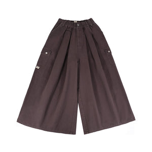 A[S]USL CANVAS MULTI POCKETS WIDE PANTS-CHARCOAL