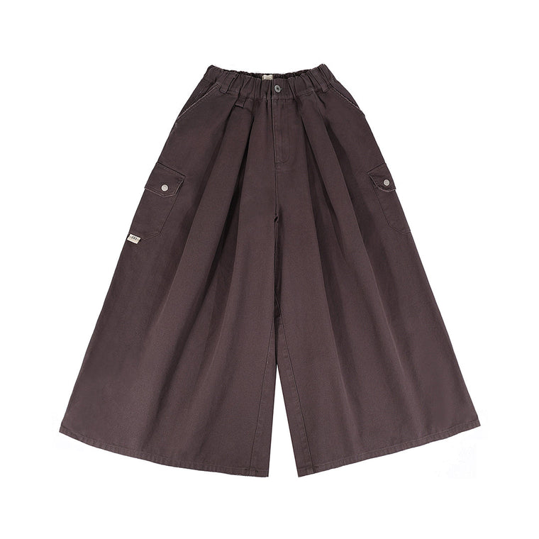 A[S]USL CANVAS MULTI POCKETS WIDE PANTS-CHARCOAL