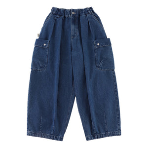 A[S]USL CARGO DENIM PANTS-DENIM BLUE