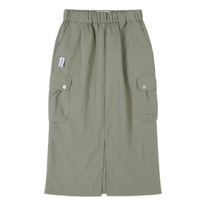 NEUTRAL SOCIETY CARGO PENCIL SKIRT-LIGHT OLIVE